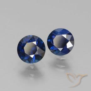 1.14ct Natural Navy Blue Sapphire, Round Cut, 4.92 mm