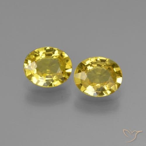 2.92ct Natural Medium Yellow Sapphire, Oval Cut, 6.1x4.8 mm