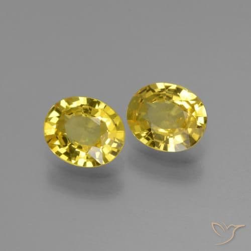 1.31ct Natural Medium Yellow Sapphire, Oval Cut, 6.1x5.1 mm
