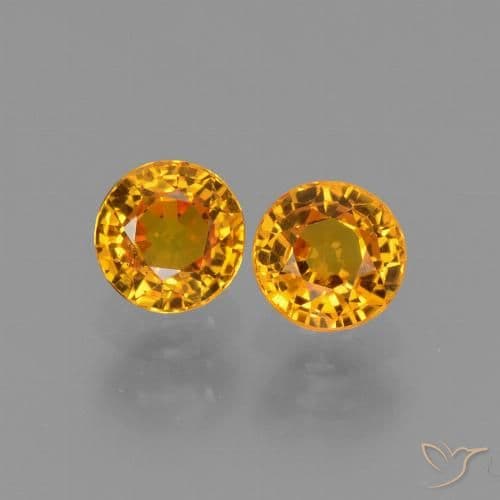 2.45ct Natural Dark Orange Sapphire, Round Cut, 4.80 mm