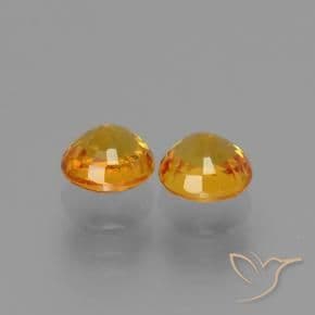 1.38ct Natural Dark Orange-Gold Sapphire, Round Cut, 4.90 mm