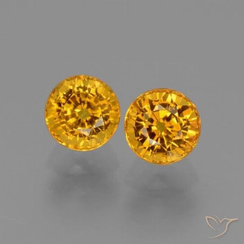 2.45ct Natural Dark Orange Sapphire, Round Cut, 4.80 mm