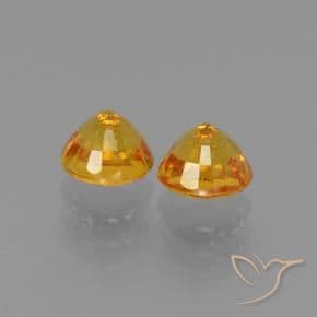 1.55ct Medium-Light Orange-Gold Sapphire, Round Cut, 4.96 mm