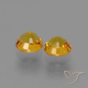 1.56ct Medium Orange-Gold Sapphire, Round Cut, 5.11 mm