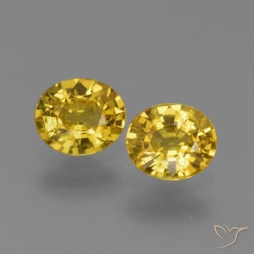 2.92ct Natural Medium Yellow Sapphire, Oval Cut, 6.1x4.8 mm