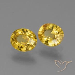 1.39ct Natural Deep Yellow Sapphire, Oval Cut, 5.8x5 mm