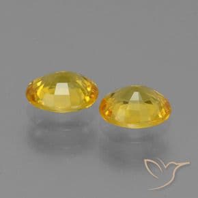 1.39ct Natural Deep Yellow Sapphire, Oval Cut, 5.8x5 mm