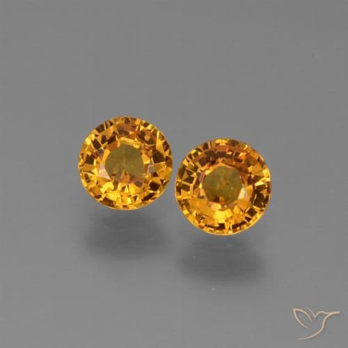 1.14ct Natural Deep Gold Sapphire, Round Cut, 5.68 mm