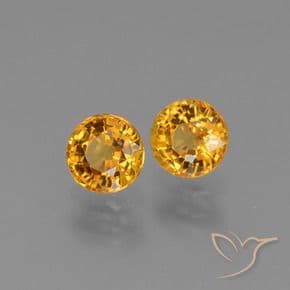1.38ct Natural Deep Orange-Gold Sapphire, Round Cut, 5.00 mm