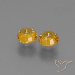 1.38ct Natural Deep Orange-Gold Sapphire, Round Cut, 5.00 mm