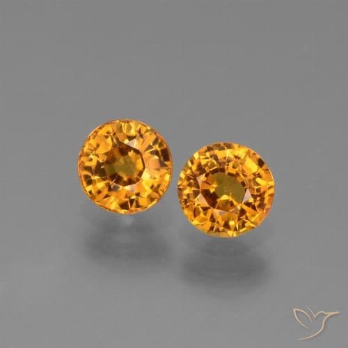 1.14ct Natural Deep Gold Sapphire, Round Cut, 5.68 mm