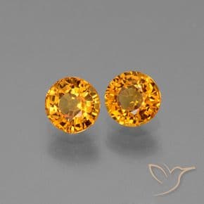 1.27ct Natural Deep Orange-Gold Sapphire, Round Cut, 5.01 mm