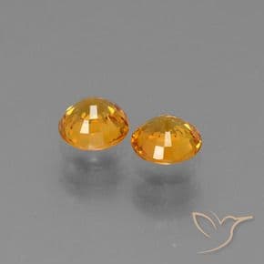 1.27ct Natural Deep Orange-Gold Sapphire, Round Cut, 5.01 mm