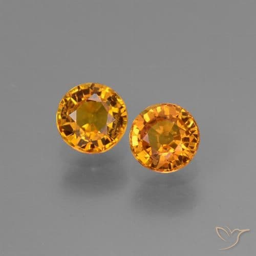 1.13ct Natural Dark Orange Sapphire, Round Cut, 5.32 mm