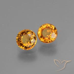 1.30ct Natural Dark Orange Sapphire, Round Cut, 5.01 mm