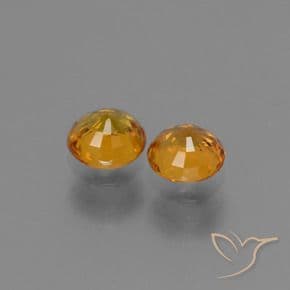 1.30ct Natural Dark Orange Sapphire, Round Cut, 5.01 mm
