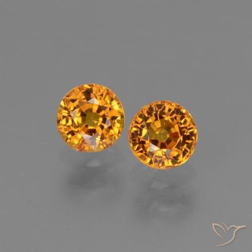 1.32ct Natural Dark Orange-Gold Sapphire, Round Cut, 4.93 mm