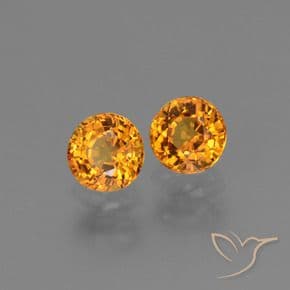 1.32ct Natural Dark Orange-Gold Sapphire, Round Cut, 4.93 mm