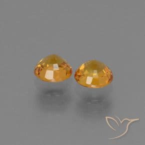 1.32ct Natural Dark Orange-Gold Sapphire, Round Cut, 4.93 mm