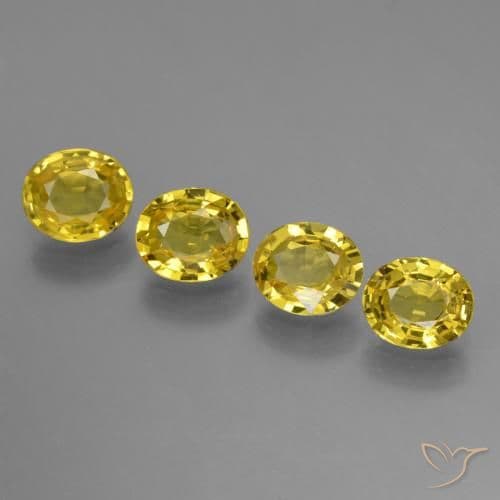 2.92ct Natural Medium Yellow Sapphire, Oval Cut, 6.1x4.8 mm