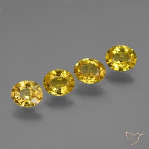 3.00ct Natural Medium Yellow Sapphire, Oval Cut, 5.9x5 mm