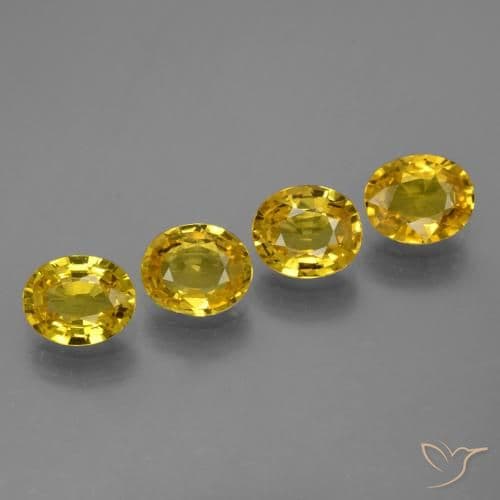 2.92ct Natural Medium Yellow Sapphire, Oval Cut, 6.1x4.8 mm