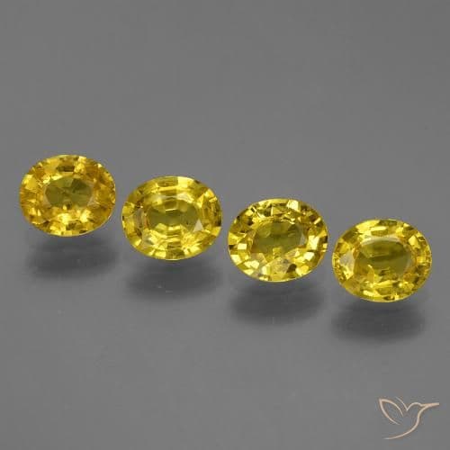 2.92ct Natural Medium Yellow Sapphire, Oval Cut, 6.1x4.8 mm