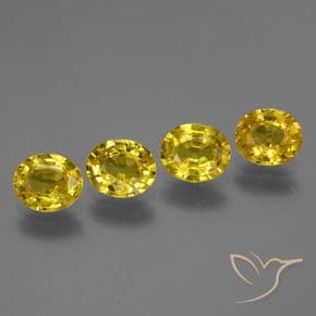 3.00ct Natural Medium Yellow Sapphire, Oval Cut, 5.9x5 mm