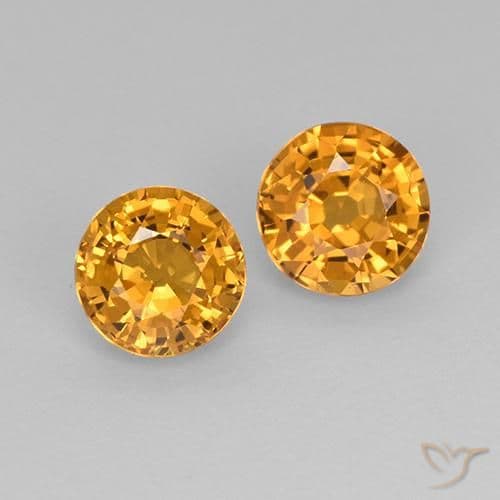 1.09ct Natural Dark Orange-Gold Sapphire, Round Cut, 4.83 mm