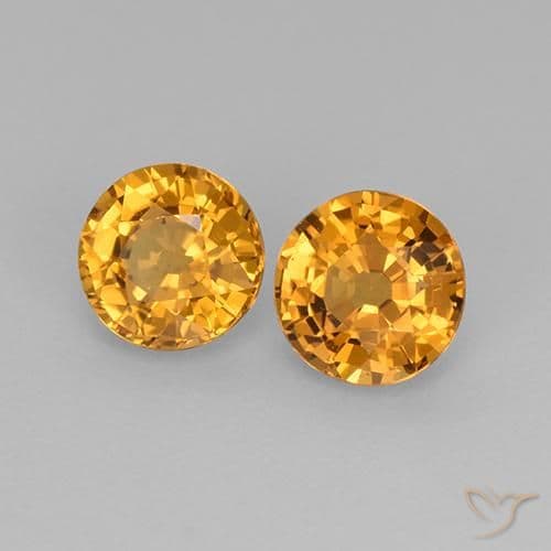 1.09ct Natural Dark Orange-Gold Sapphire, Round Cut, 4.83 mm