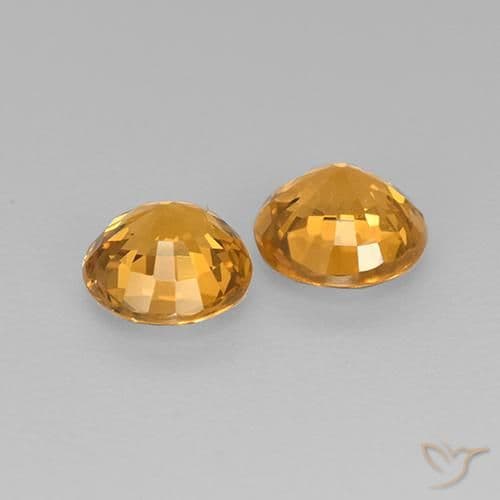 1.09ct Natural Dark Orange-Gold Sapphire, Round Cut, 4.83 mm