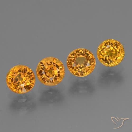 2.92ct Natural Deep Orange-Gold Sapphire, Round Cut, 4.93 mm