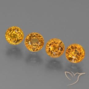 2.92ct Natural Deep Orange-Gold Sapphire, Round Cut, 4.93 mm