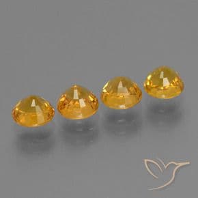 2.92ct Natural Deep Orange-Gold Sapphire, Round Cut, 4.93 mm