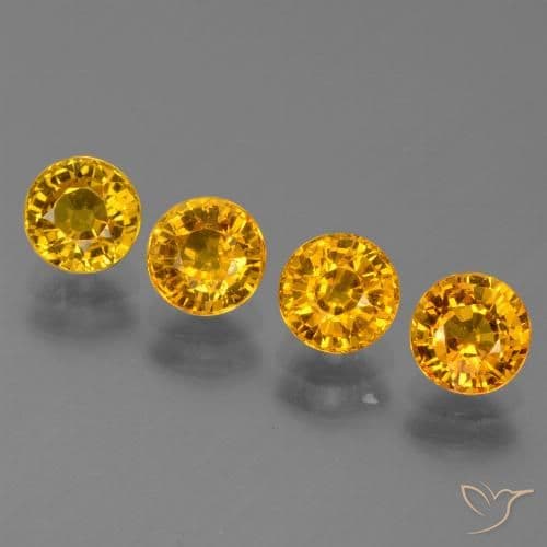 1.13ct Natural Dark Orange Sapphire, Round Cut, 5.32 mm