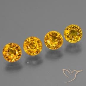 3.02ct Deep Golden Orange Sapphire, Round Cut, 5.13 mm