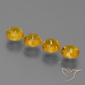 3.02ct Deep Golden Orange Sapphire, Round Cut, 5.13 mm