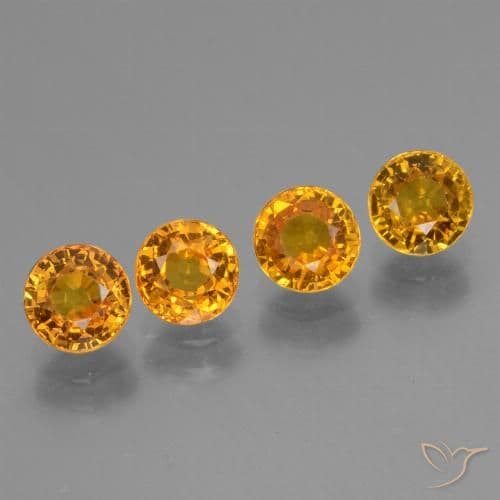 2.80ct Natural Gold Sapphire, Round Cut, 4.88 mm