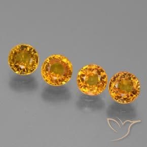 2.80ct Natural Gold Sapphire, Round Cut, 4.88 mm