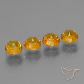 2.80ct Natural Gold Sapphire, Round Cut, 4.88 mm