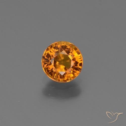 2.79ct Natural Fire Orange Sapphire, Round Cut, 4.91 mm