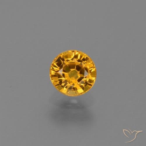 0.98ct Natural Deep Orange-Gold Sapphire, Round Cut, 5.22 mm