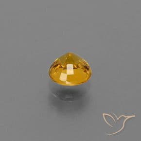 0.74ct Deep Golden Orange Sapphire, Round Cut, 5.09 mm
