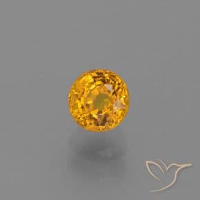 0.84ct Natural Deep Orange-Gold Sapphire, Round Cut, 5.00 mm