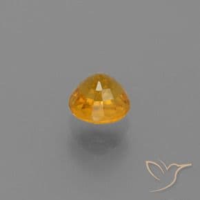 0.84ct Natural Deep Orange-Gold Sapphire, Round Cut, 5.00 mm