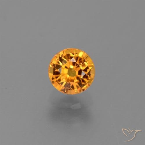 0.84ct Natural Gold Sapphire, Round Cut, 5.08 mm