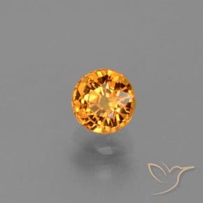 0.84ct Natural Gold Sapphire, Round Cut, 5.08 mm