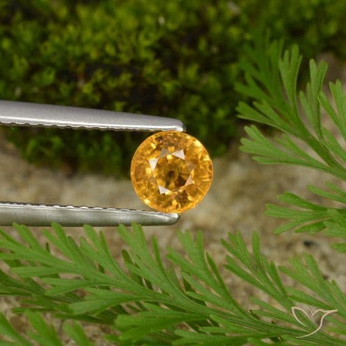 1.13ct Natural Dark Orange Sapphire, Round Cut, 5.32 mm