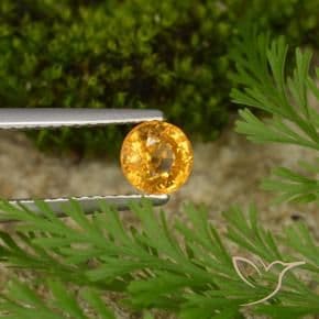 0.73ct Natural Dark Orange-Gold Sapphire, Round Cut, 5.15 mm