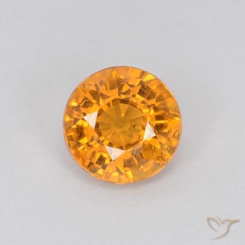 0.71ct Natural Orange-Gold Sapphire, Round Cut, 5.02 mm